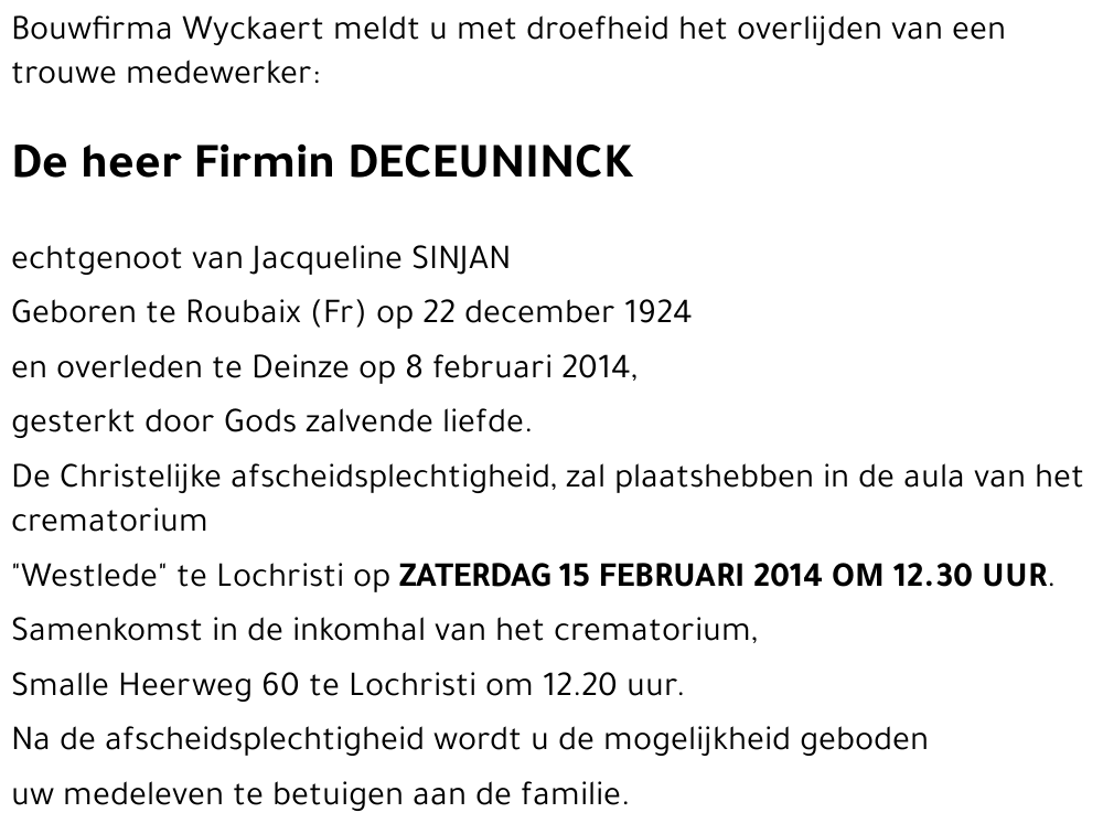 Firmin DECEUNINCK