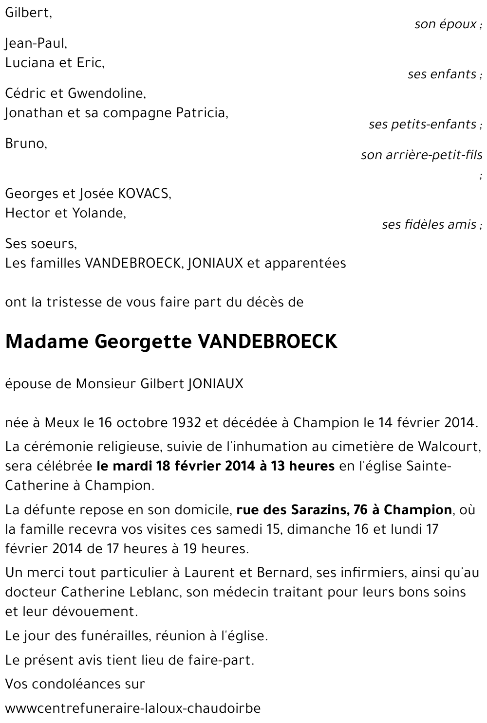 Georgette VANDEBROECK