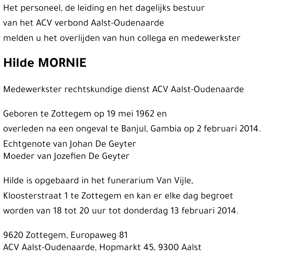 Hilde MORNIE