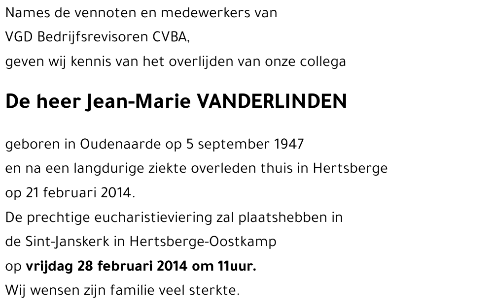 Jean-Marie VANDERLINDEN