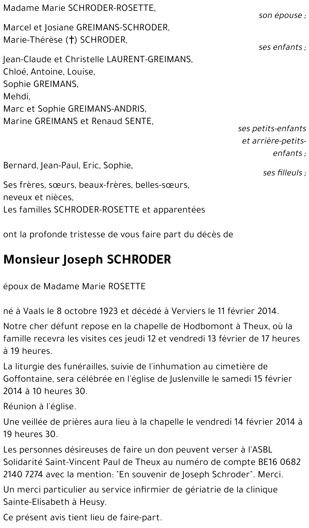 Joseph SCHRODER