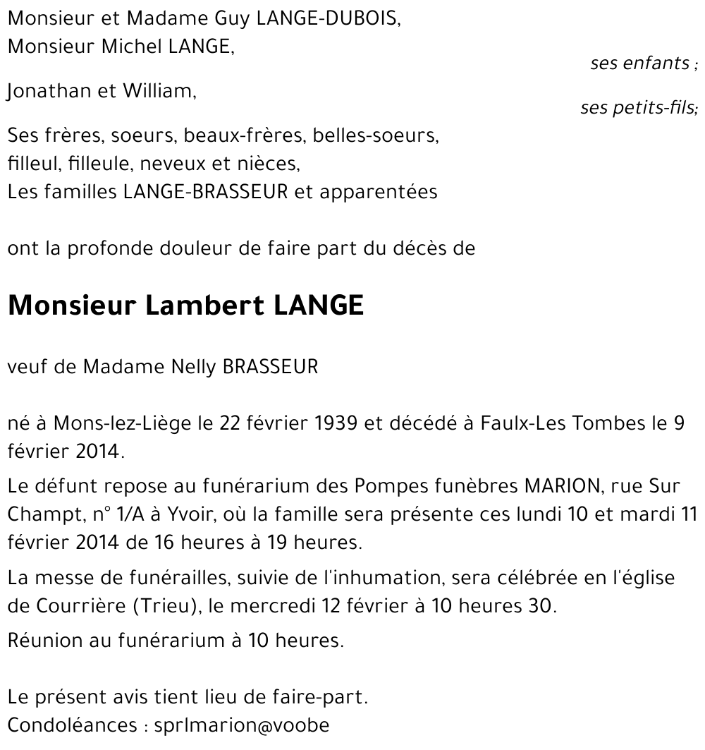 Lambert LANGE