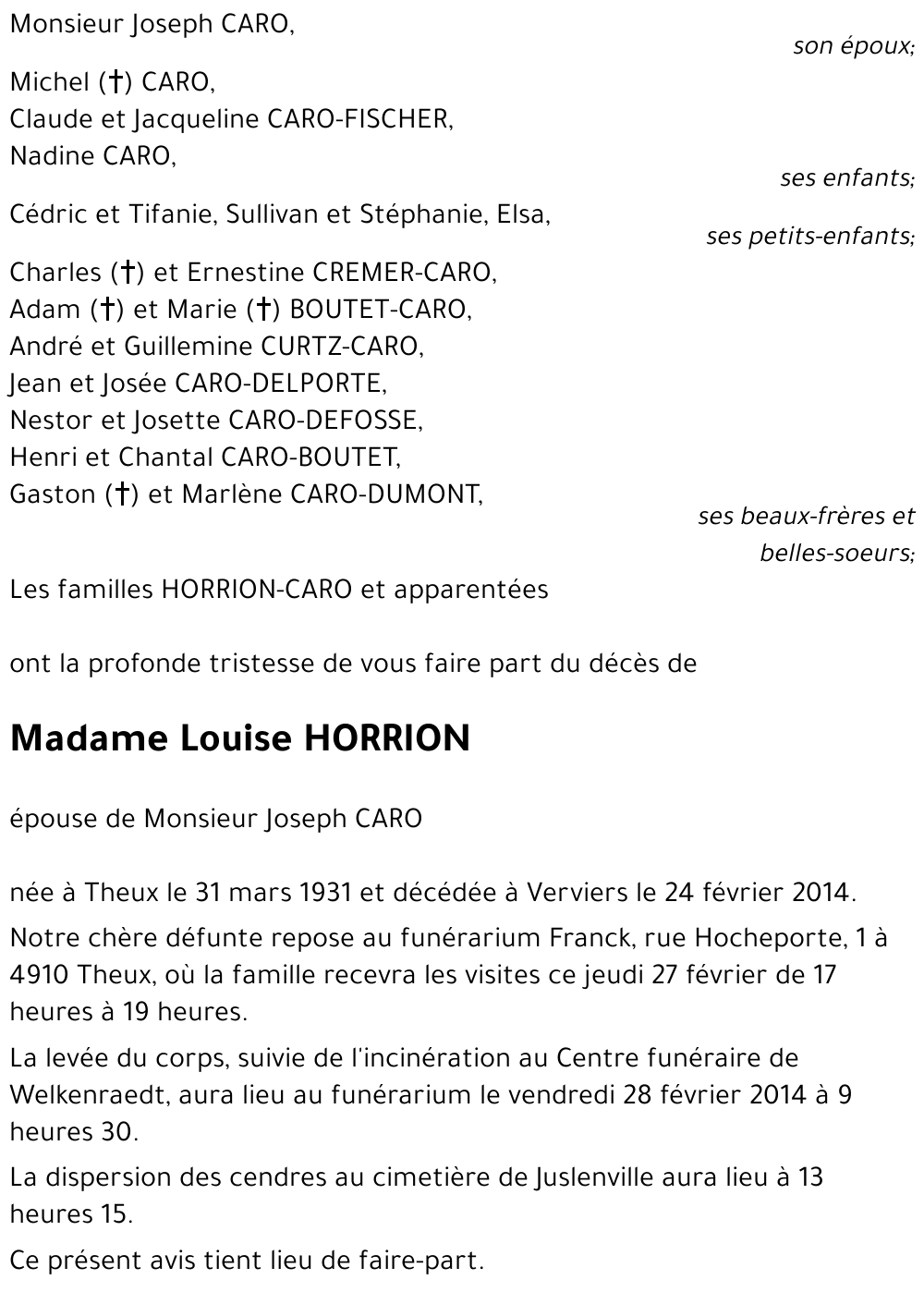 Louise HORRION