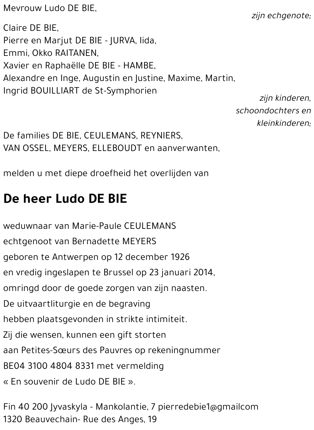 Ludo DE BIE