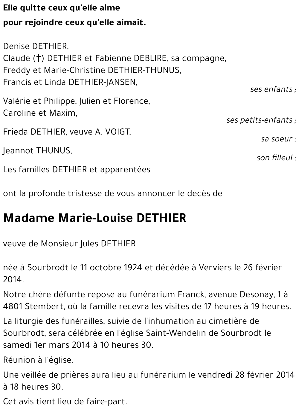 Marie-Louise DETHIER