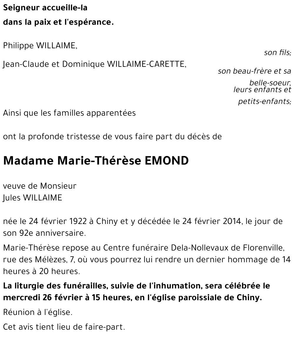 Marie-Thérèse EMOND