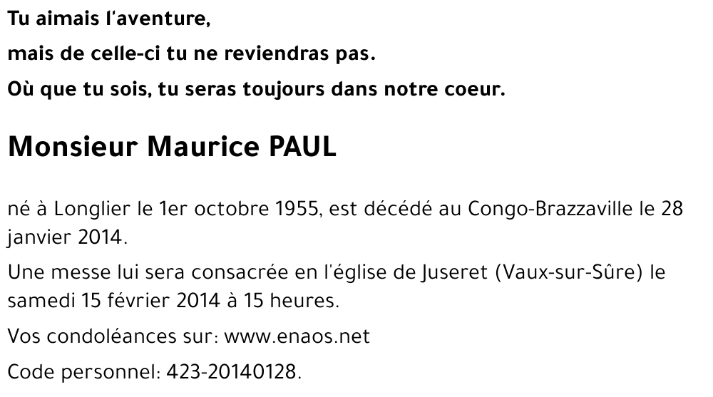 Maurice PAUL