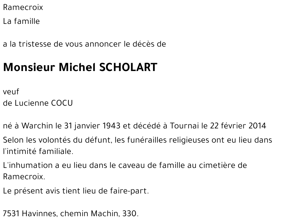 Michel SCHOLART