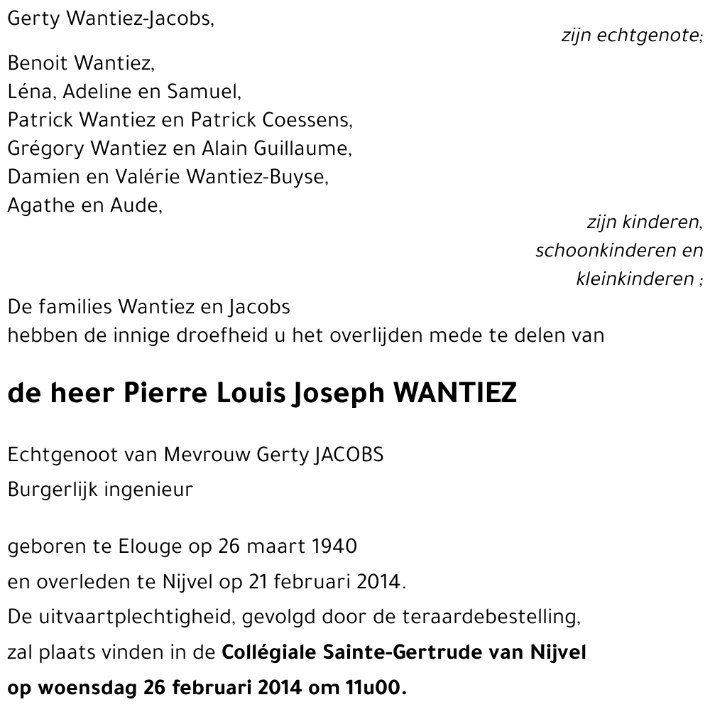 Pierre Louis Joseph WANTIEZ