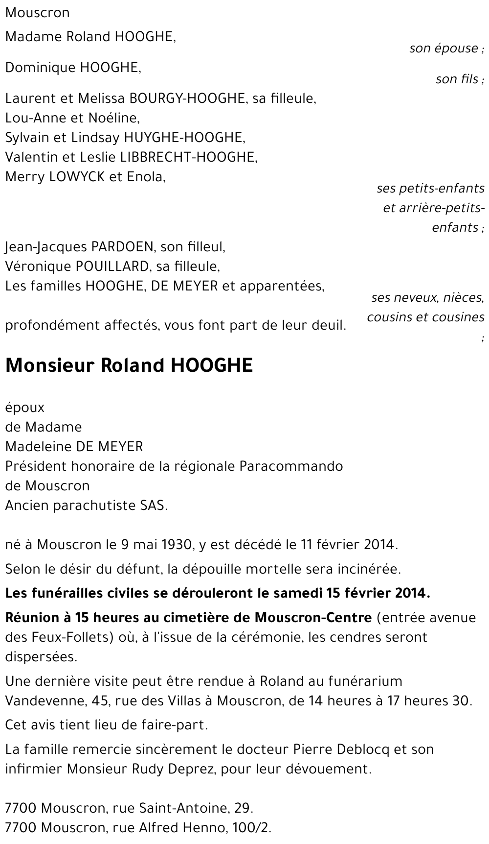 Roland HOOGHE