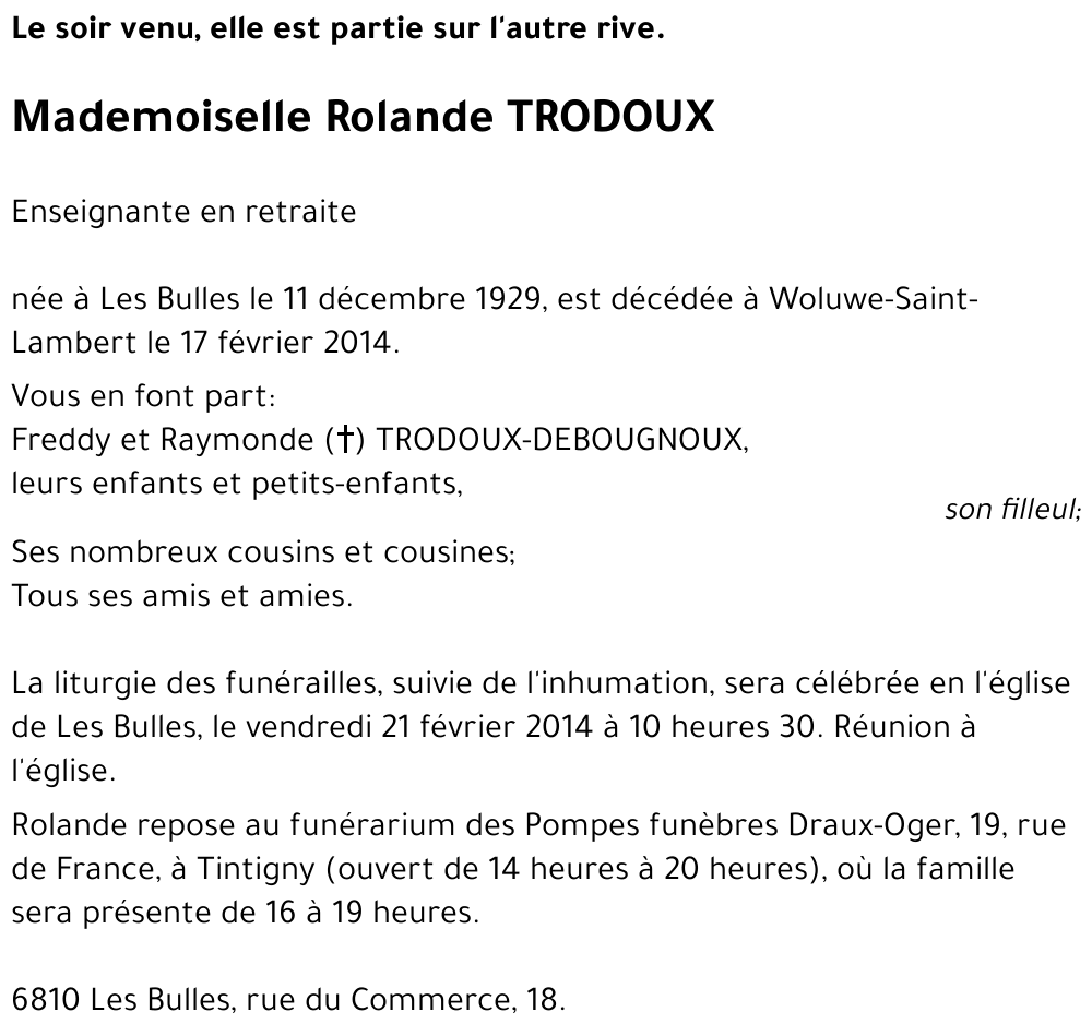 Rolande TRODOUX