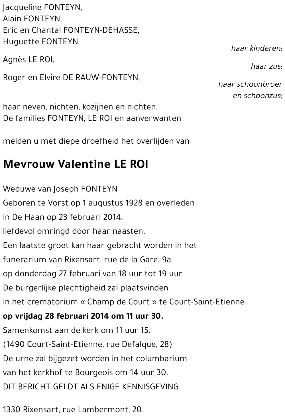 Valentine LE ROI