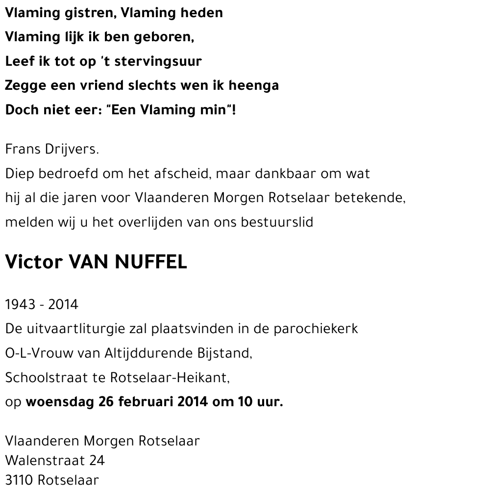 Victor VAN NUFFEL