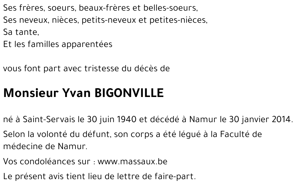 Yvan BIGONVILLE