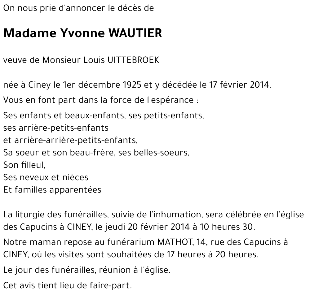 Yvonne WAUTIER