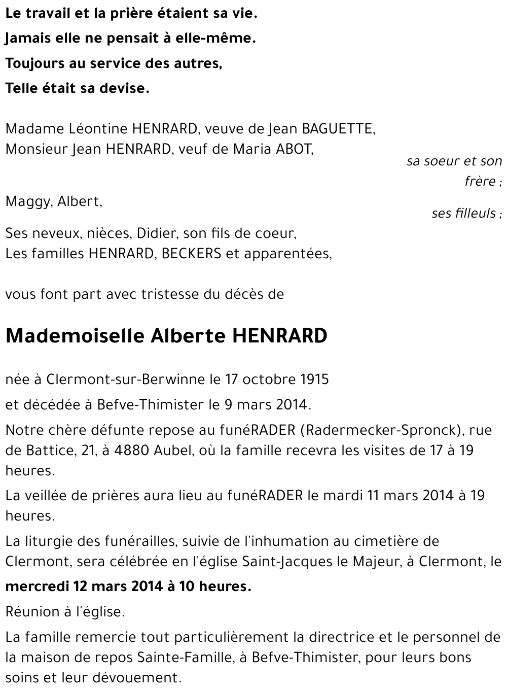 Alberte HENRARD