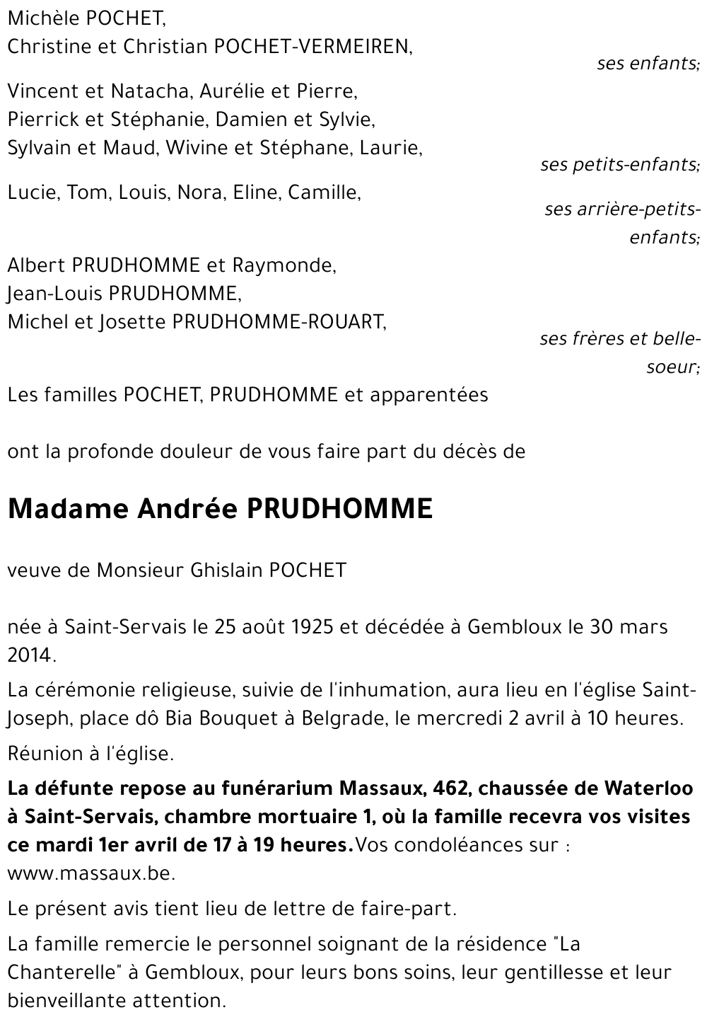 Andrée PRUDHOMME