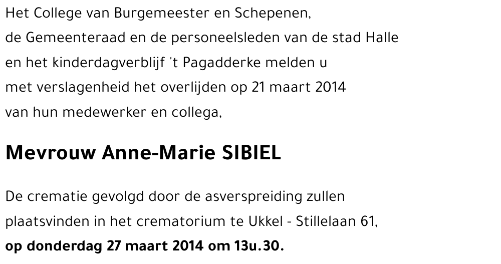 Anne-Marie SIBEL