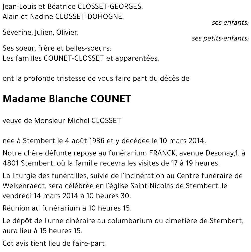 Blanche COUNET