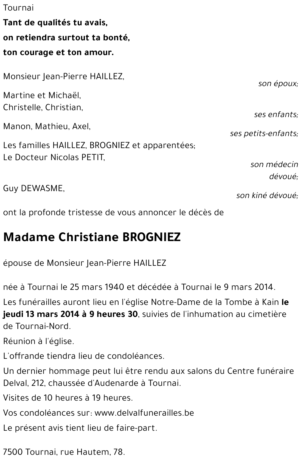 Christiane BROGNIEZ