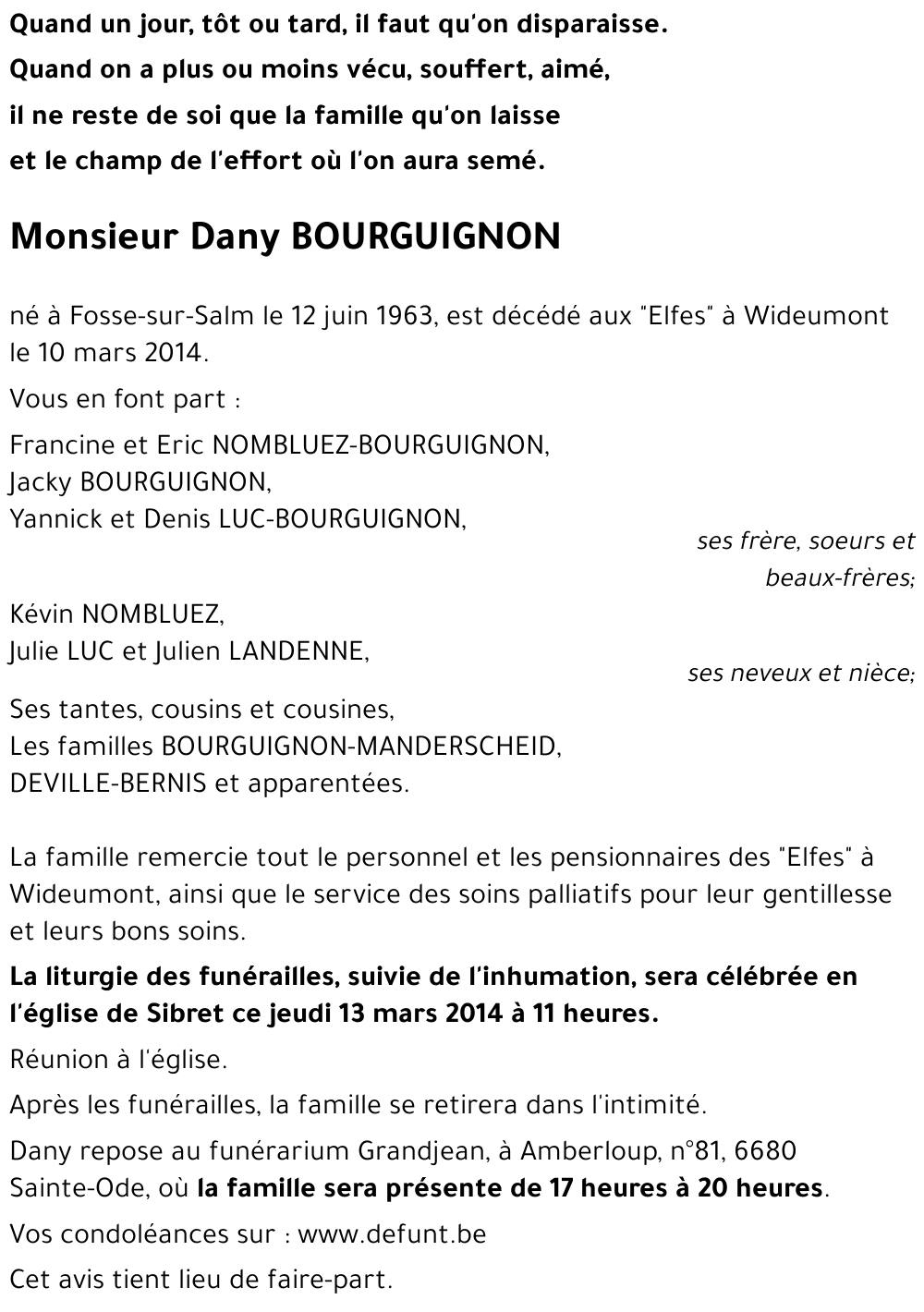 Dany BOURGUIGNON