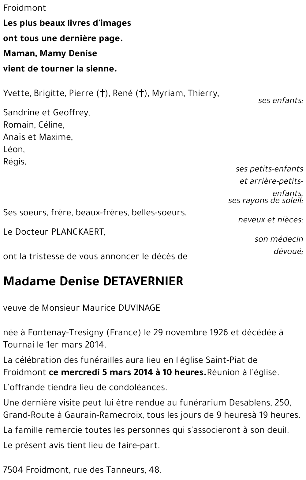 Denise DETAVERNIER