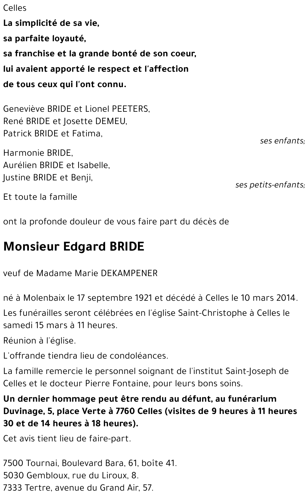 Edgard BRIDE