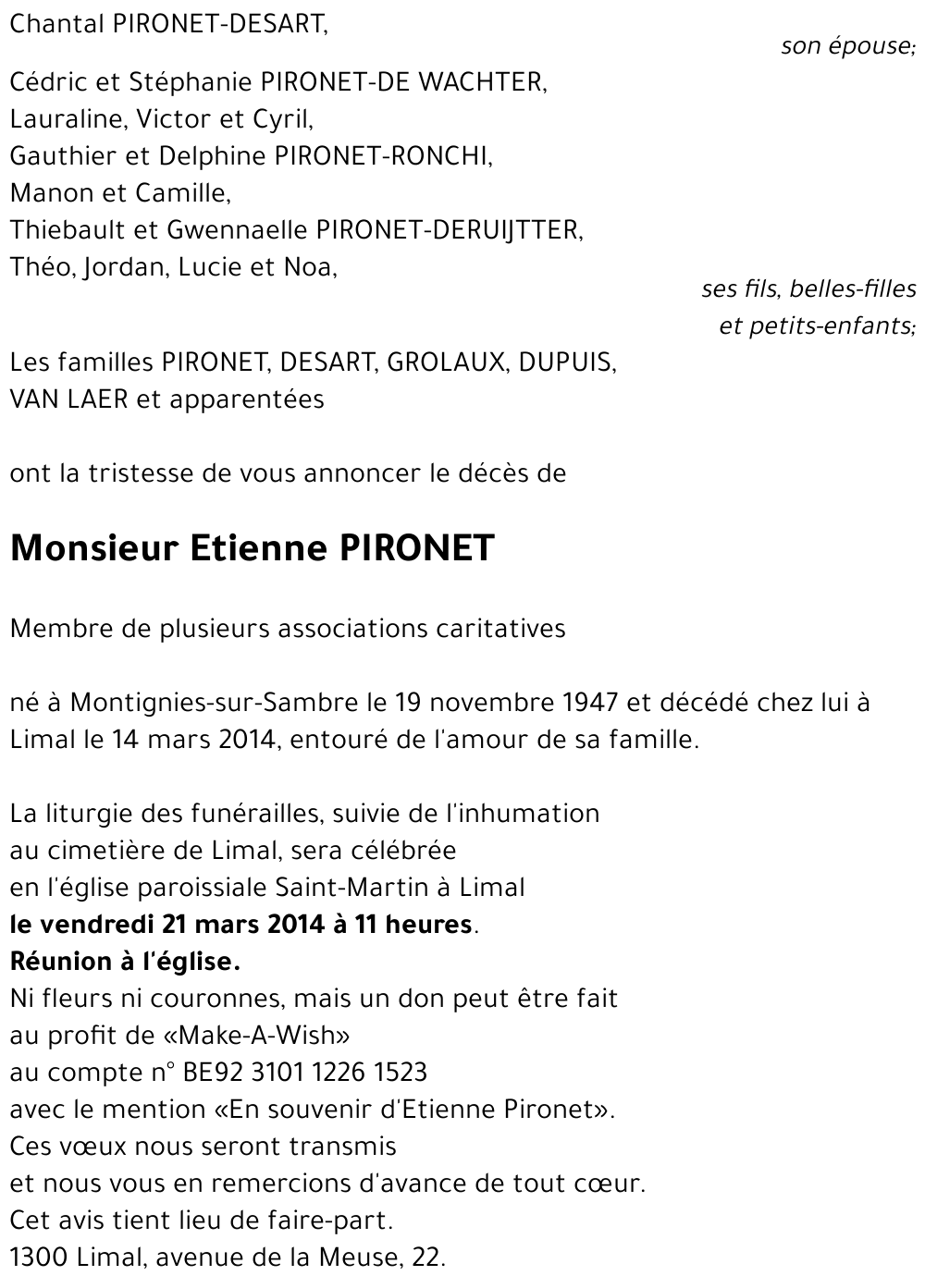 Etienne PIRONET