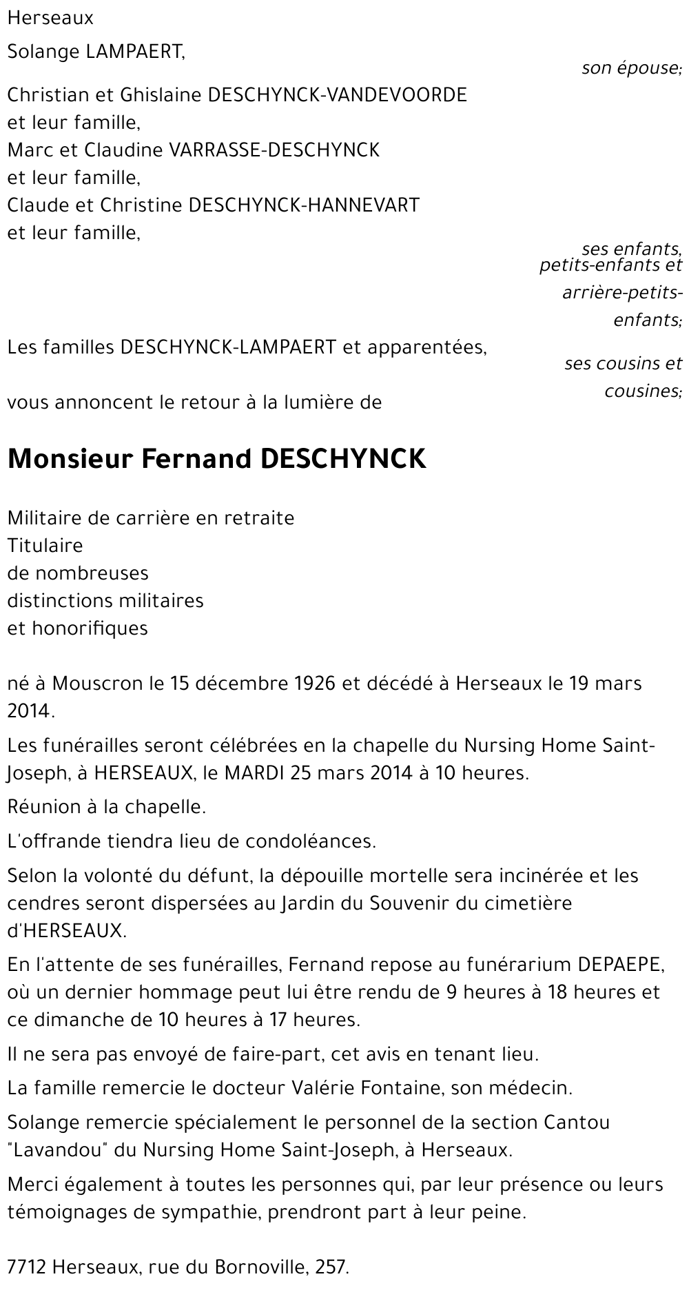 Fernand DESCHYNCK