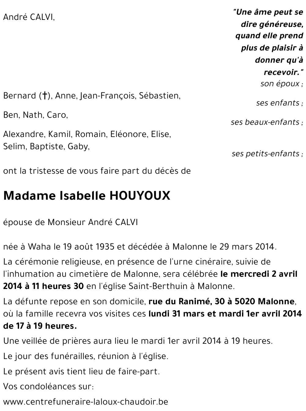 Isabelle HOUYOUX