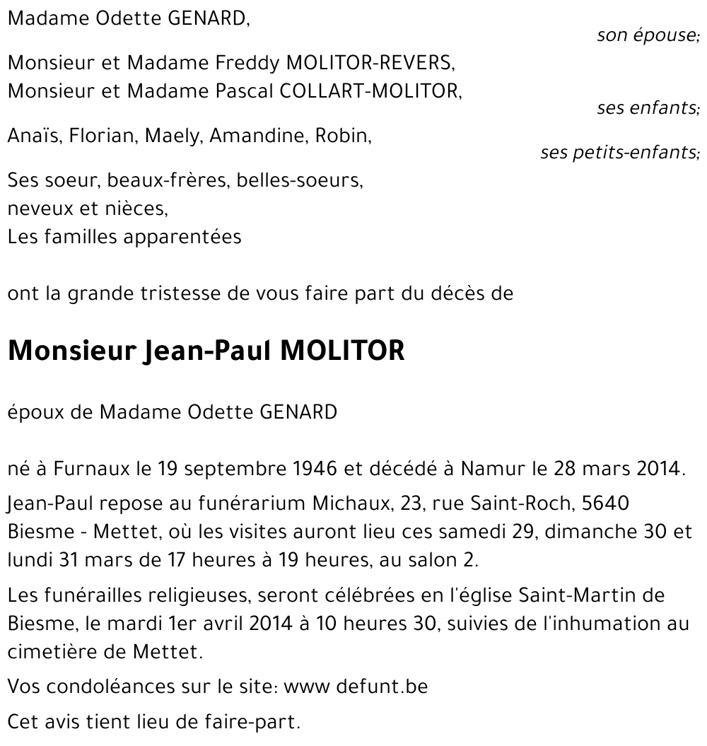 Jean-Paul MOLITOR