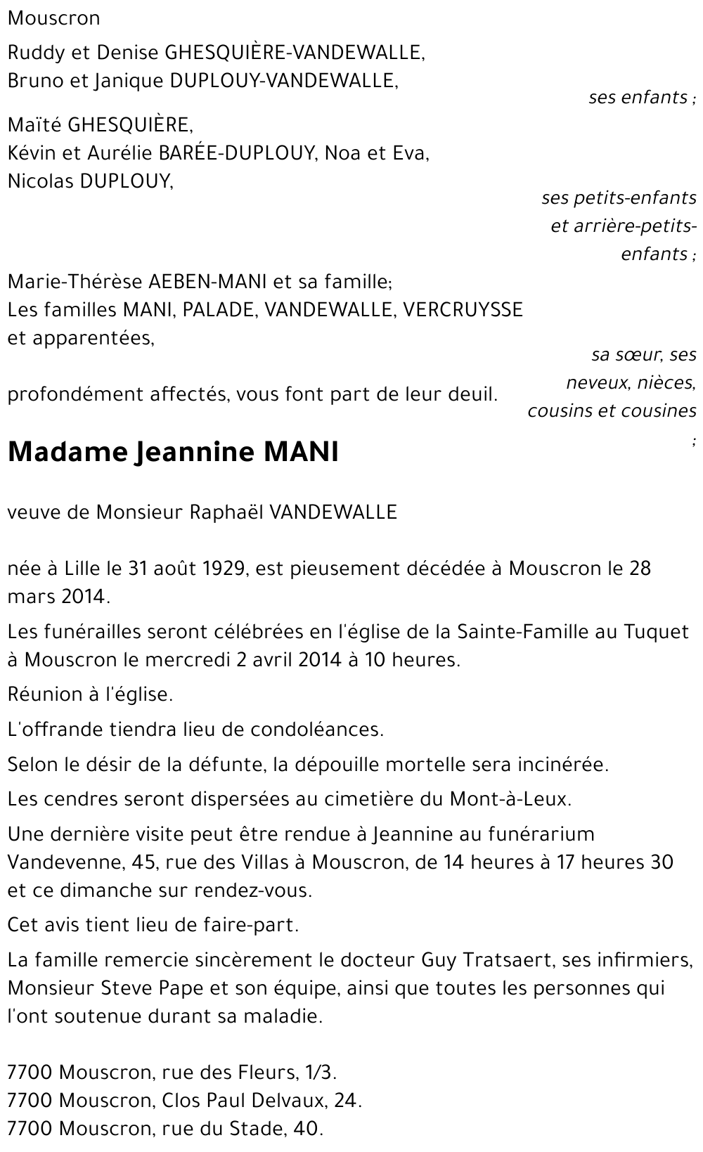 Jeannine MANI