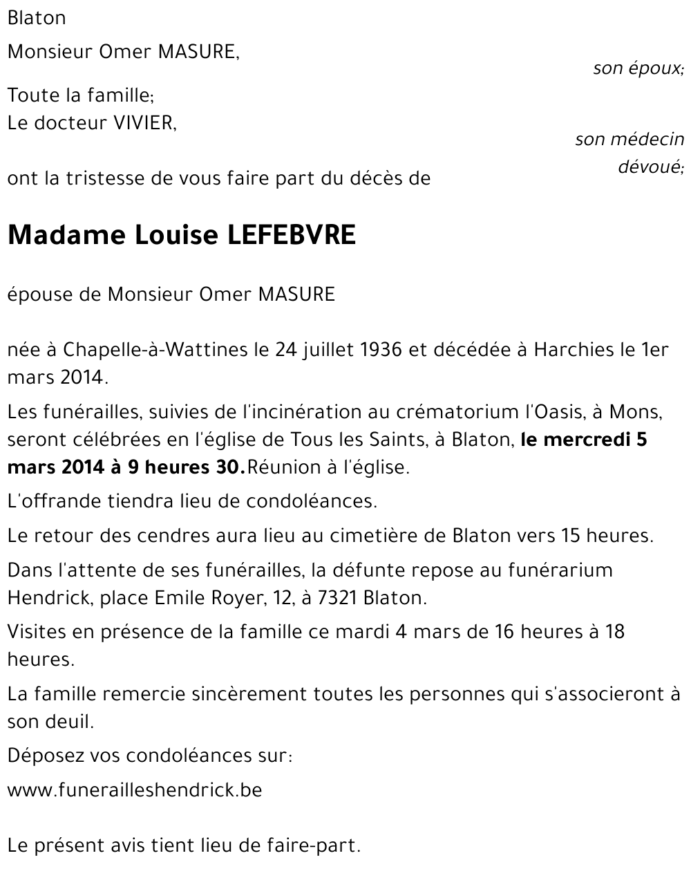 LEFEBVRE Louise