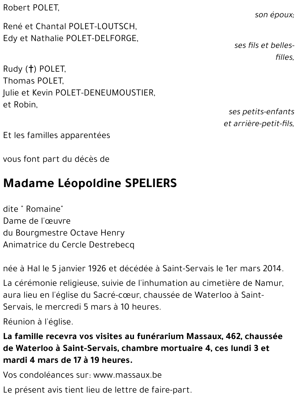 Léopoldine SPELIERS