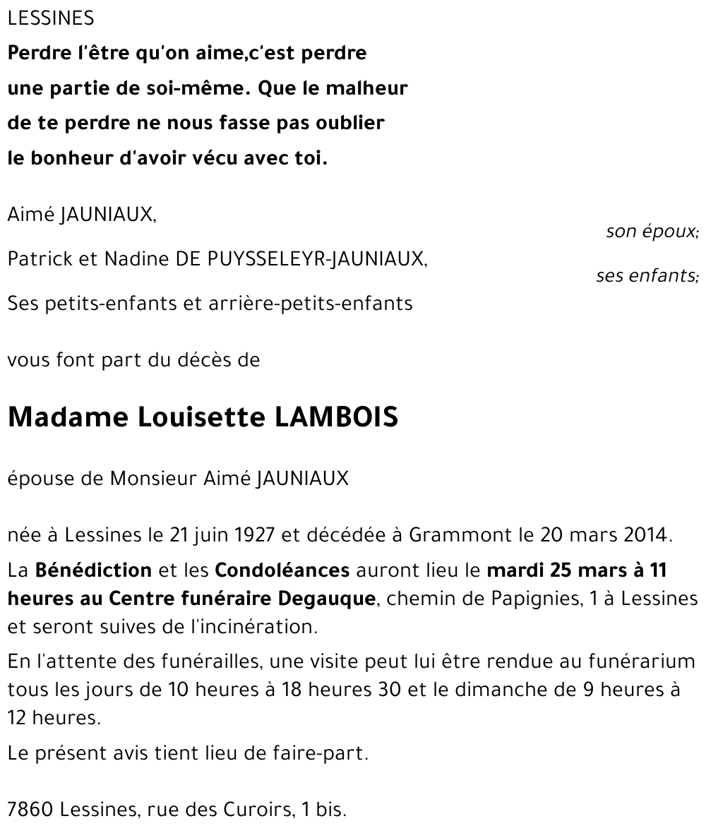 Louisette LAMBOIS