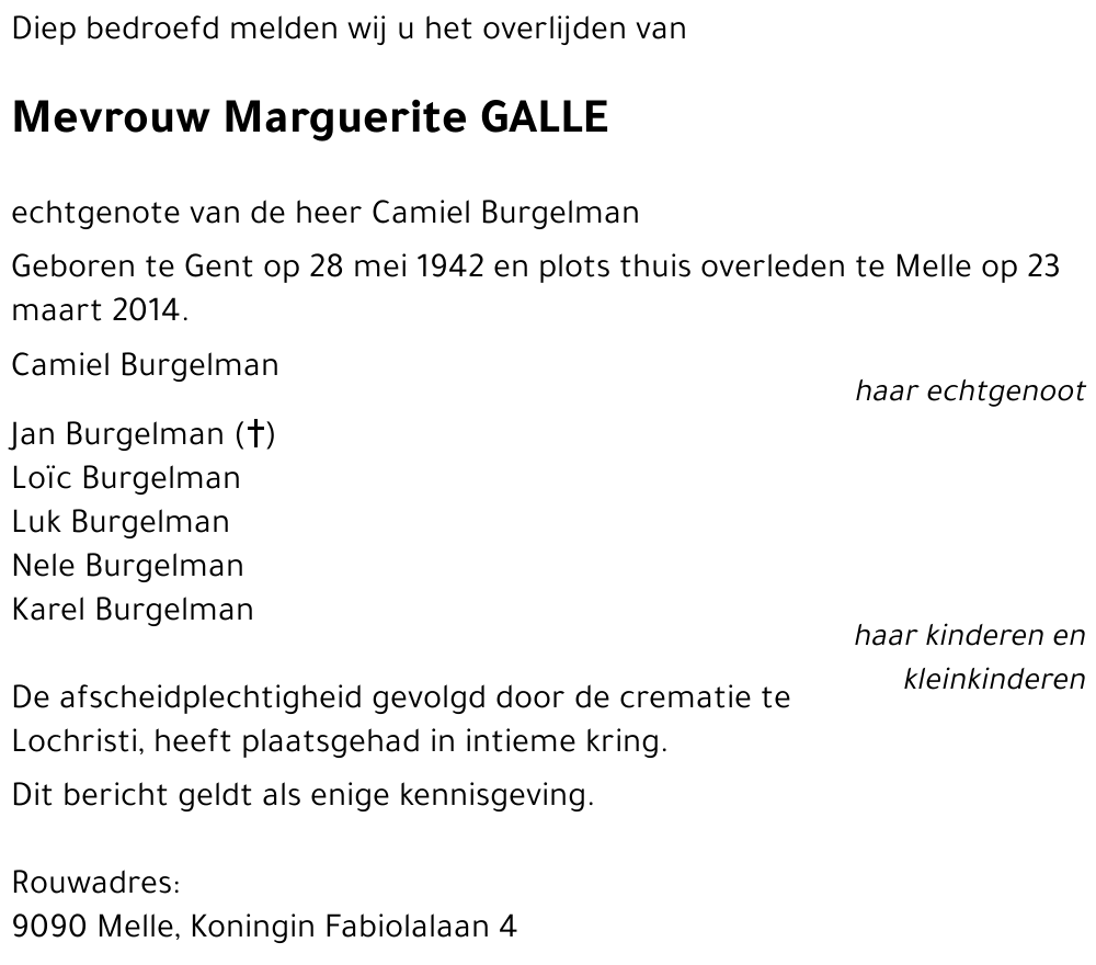 Marguerite GALLE