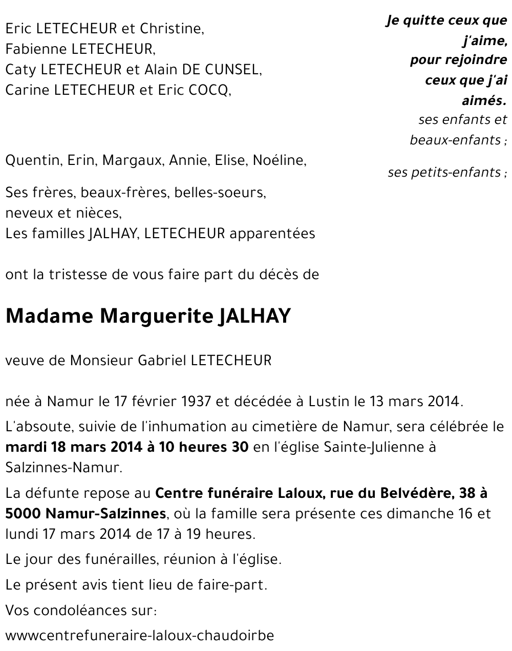 Marguerite JALHAY