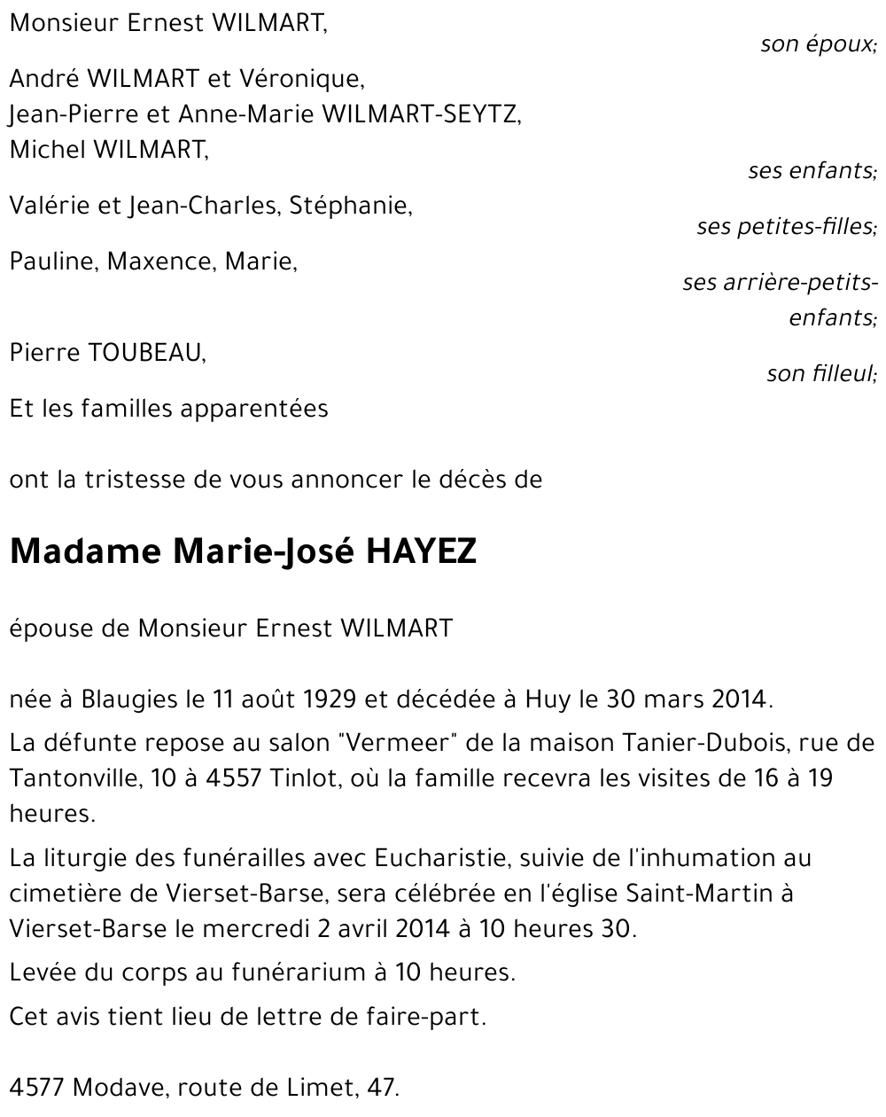 Marie-José HAYEZ