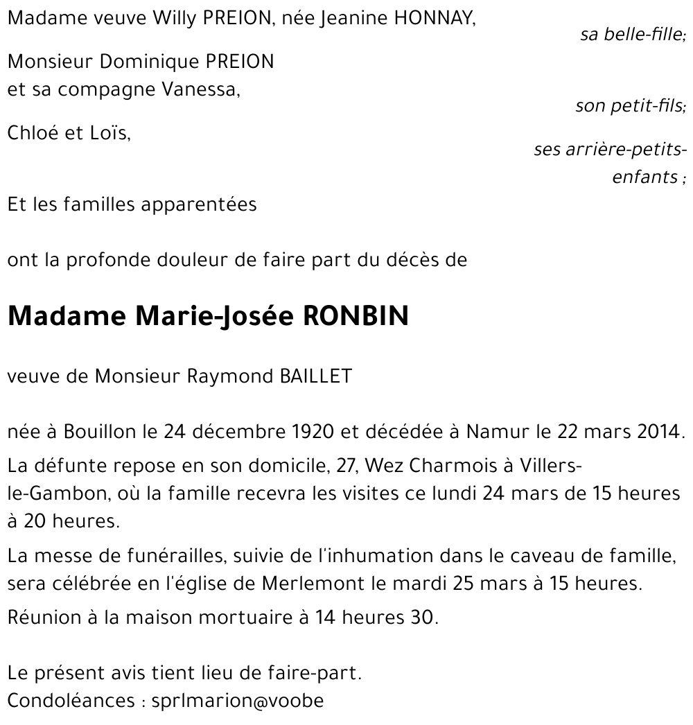 Marie-Josée RONBIN