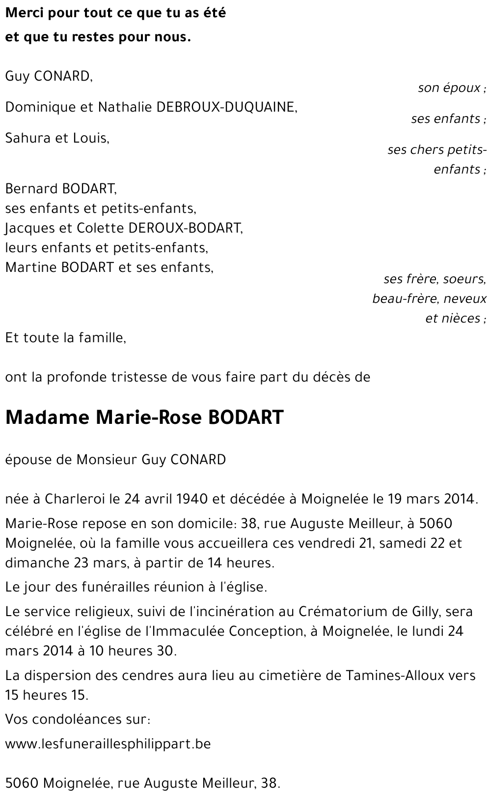 Marie-Rose BODART