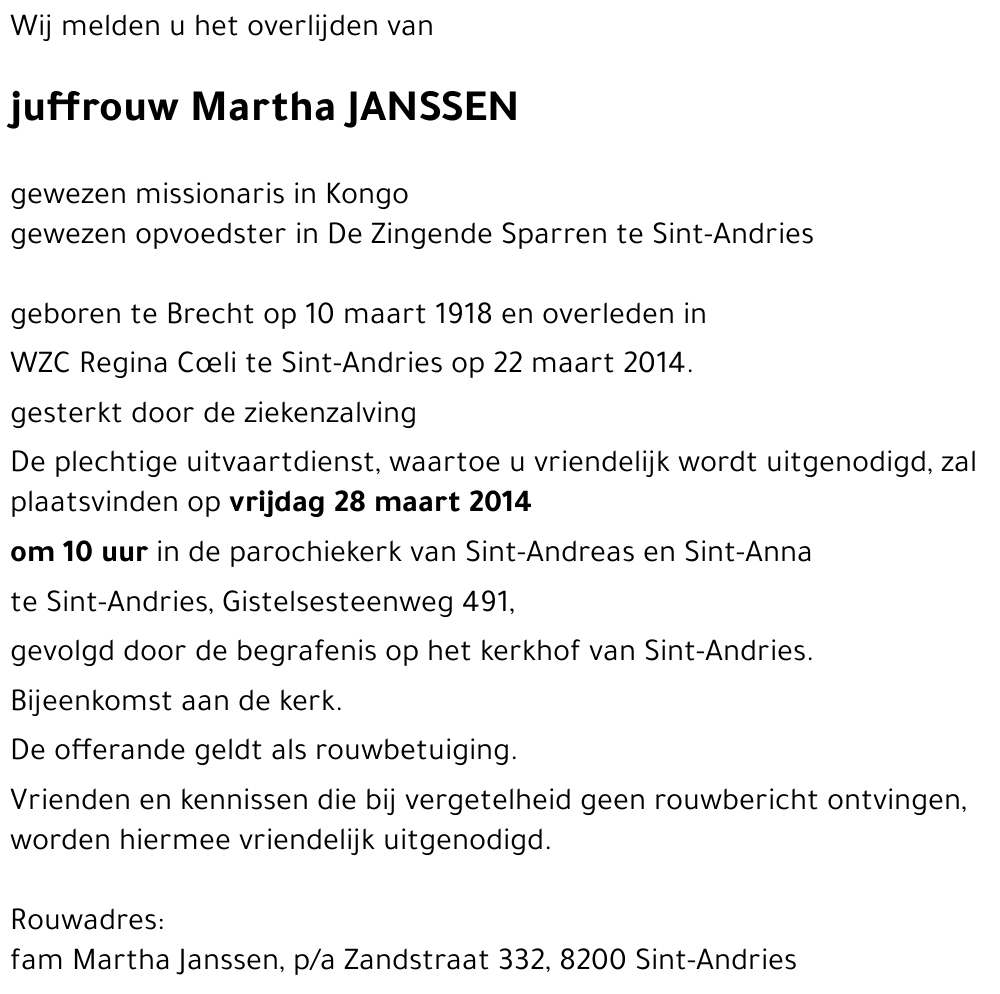 Martha JANSSEN