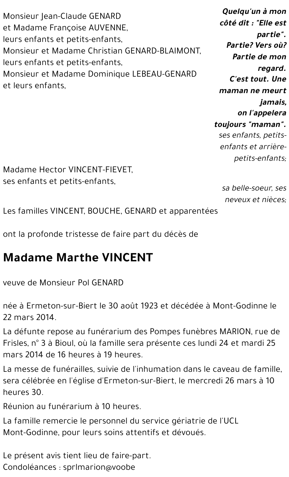 Marthe VINCENT