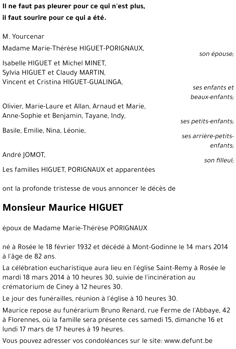 MAURICE HIGUET