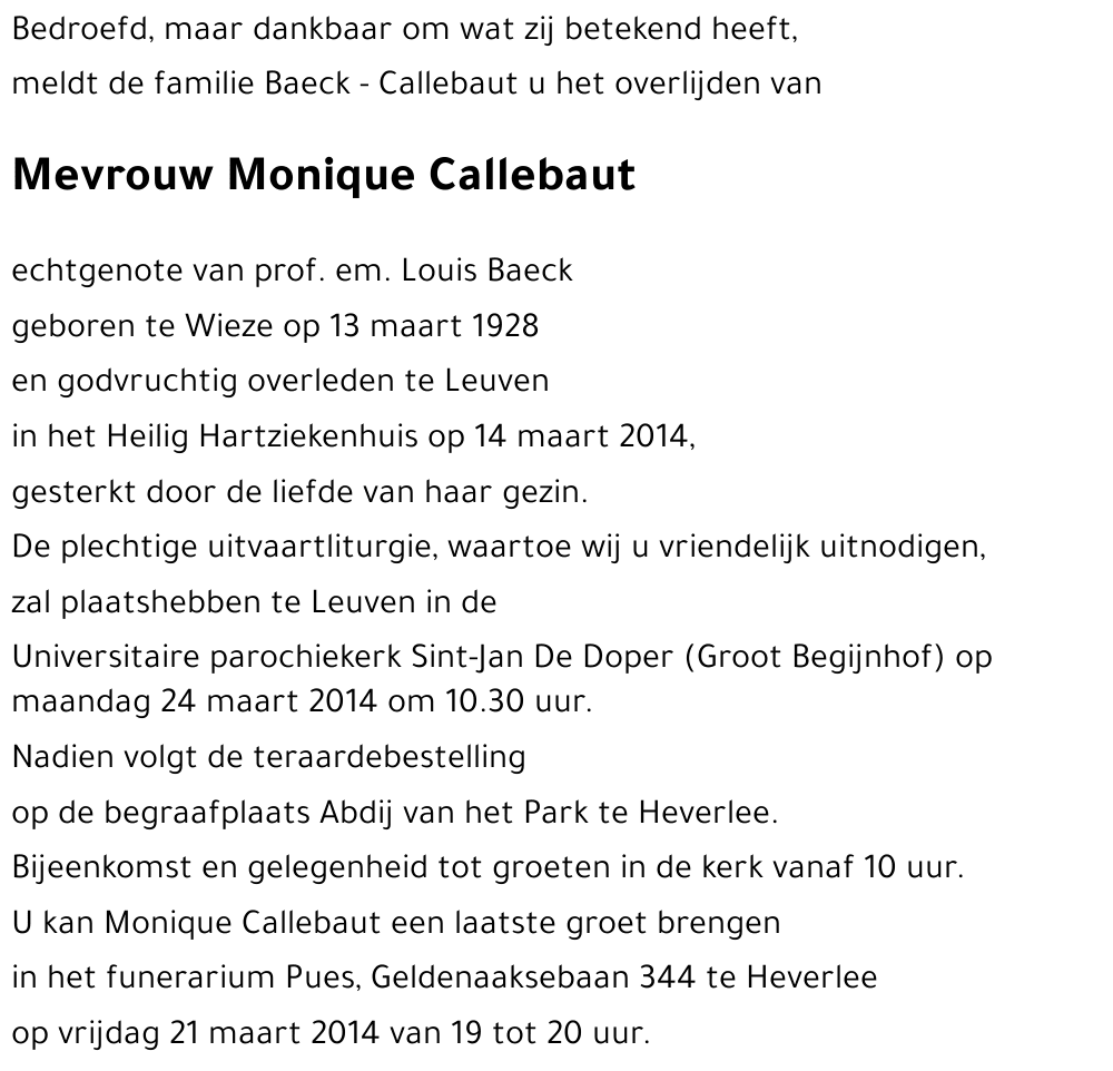 Monique Callebaut