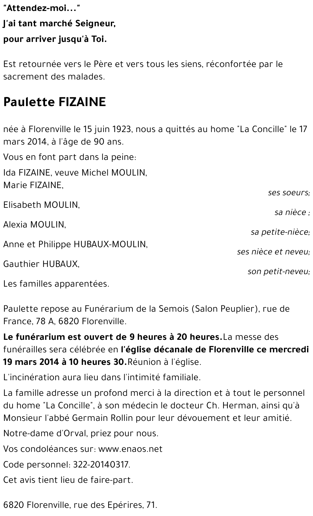 Paulette FIZAINE
