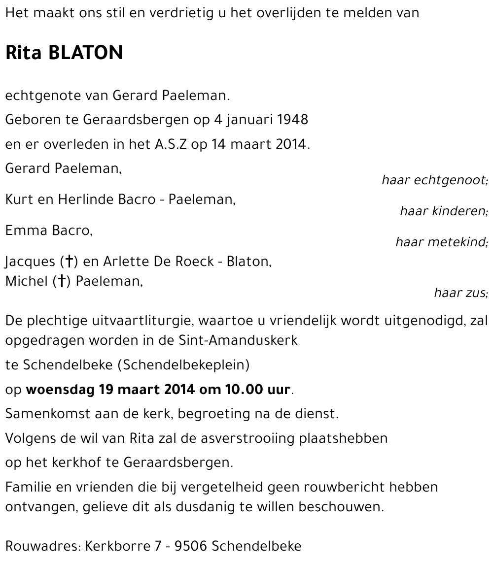 Rita BLATON