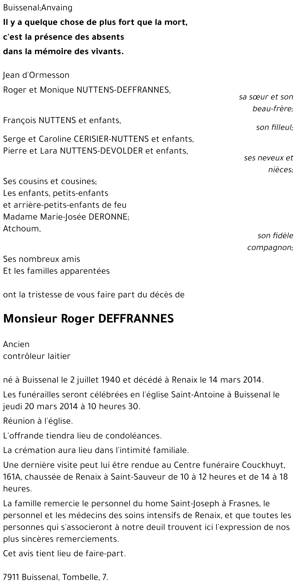 Roger DEFFRANNES