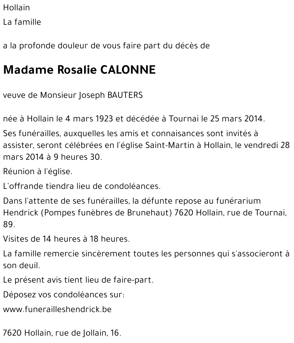 Rosalie CALONNE