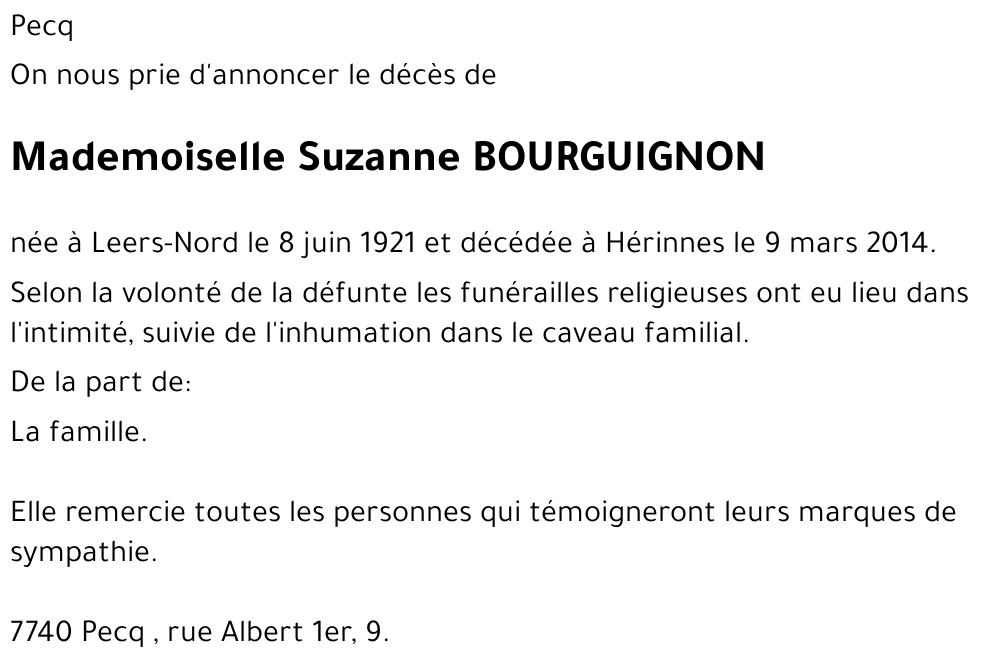 Suzanne BOURGUIGNON