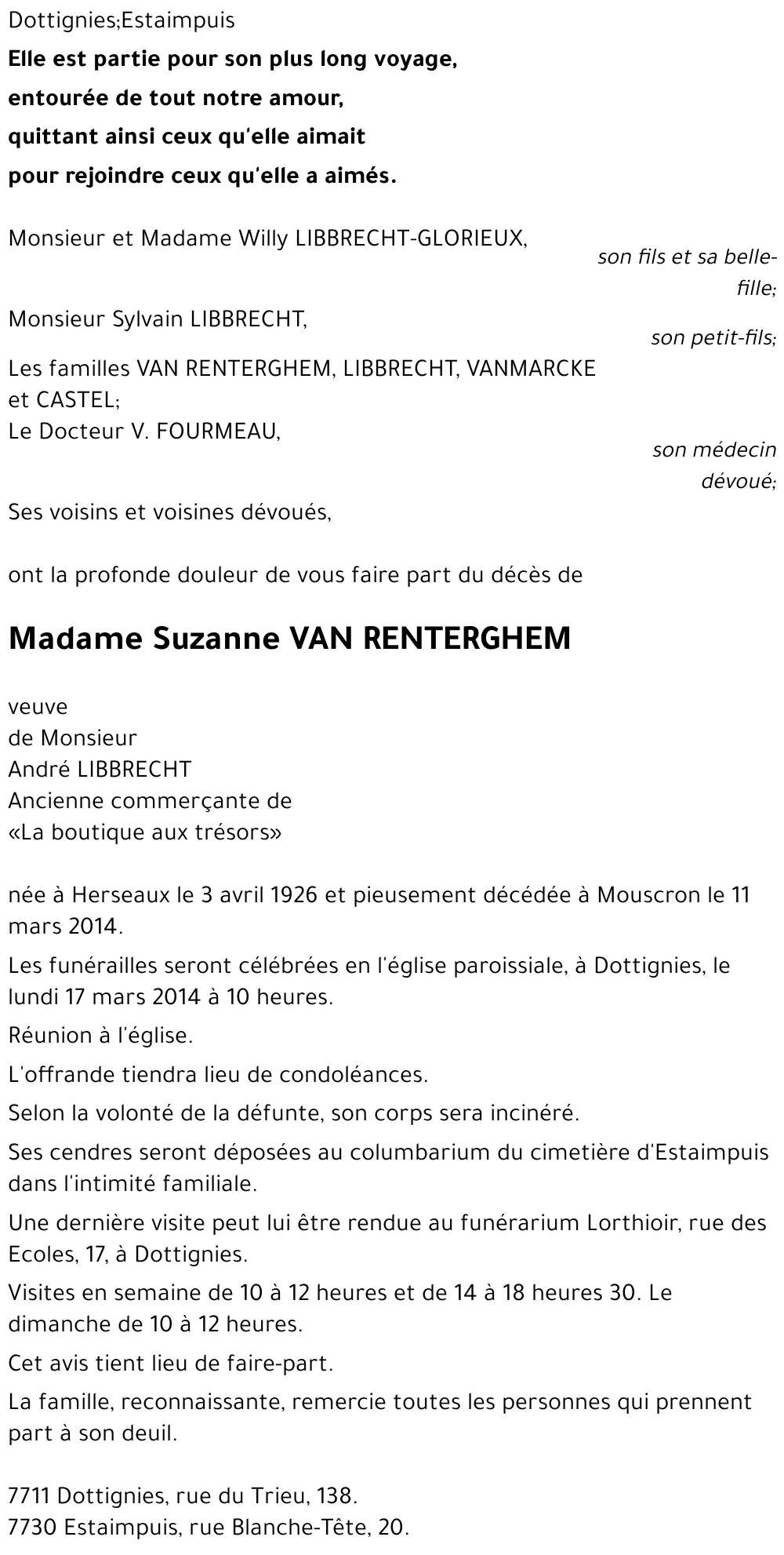 Suzanne VAN RENTERGHEM